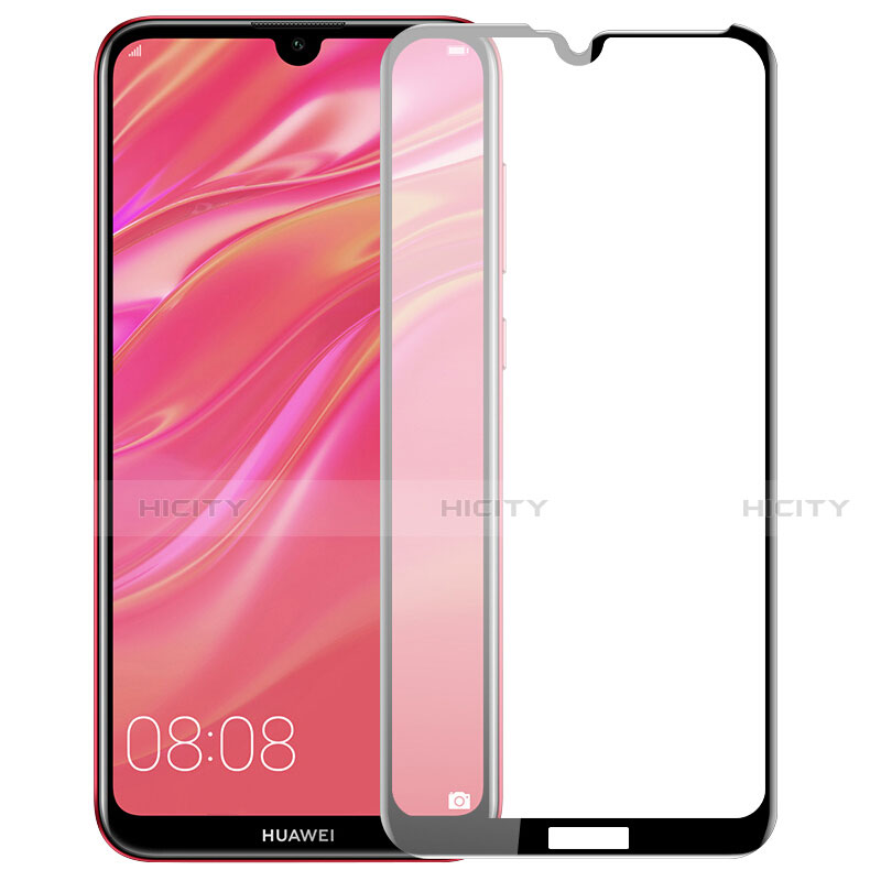 Pellicola in Vetro Temperato Protettiva Integrale Proteggi Schermo Film F02 per Huawei Y7 (2019) Nero