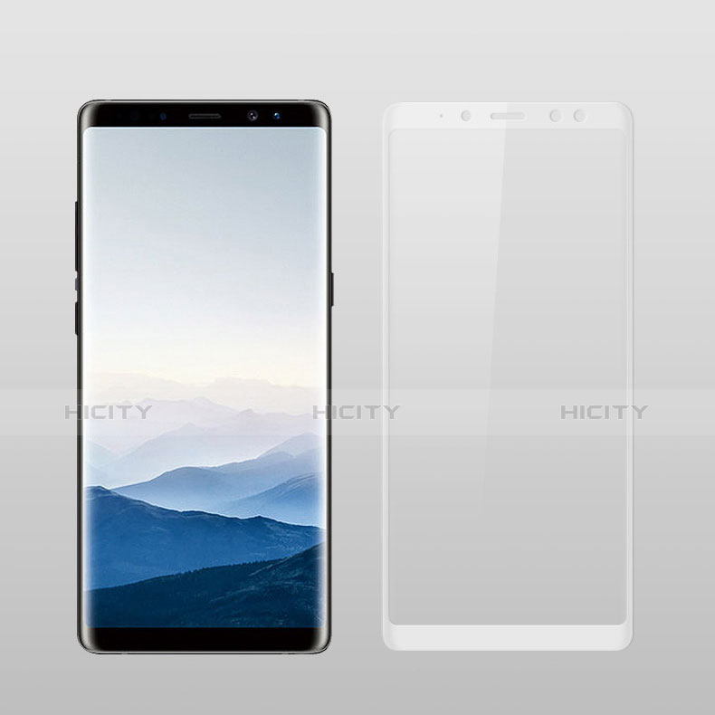 Pellicola in Vetro Temperato Protettiva Integrale Proteggi Schermo Film F02 per Samsung Galaxy A8 (2018) A530F Bianco
