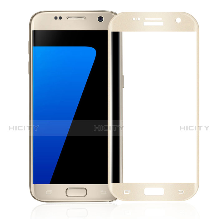 Pellicola in Vetro Temperato Protettiva Integrale Proteggi Schermo Film F02 per Samsung Galaxy S7 G930F G930FD Oro