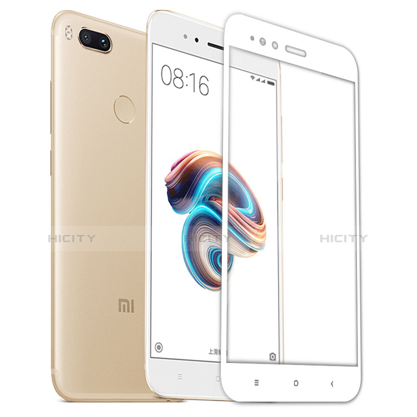 Pellicola in Vetro Temperato Protettiva Integrale Proteggi Schermo Film F02 per Xiaomi Mi A1 Bianco