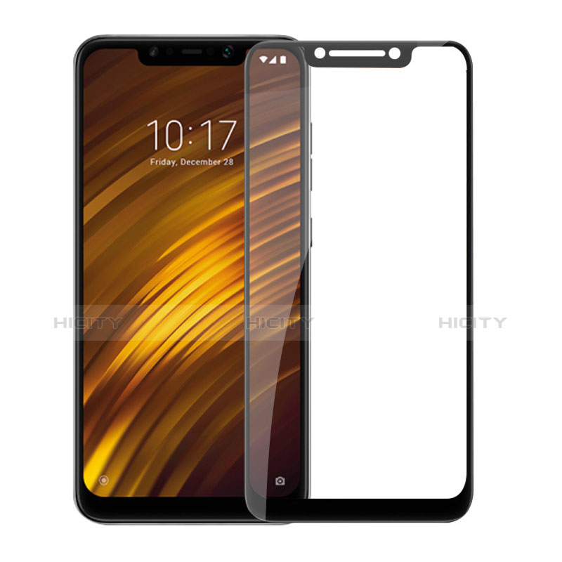 Pellicola in Vetro Temperato Protettiva Integrale Proteggi Schermo Film F02 per Xiaomi Pocophone F1 Nero