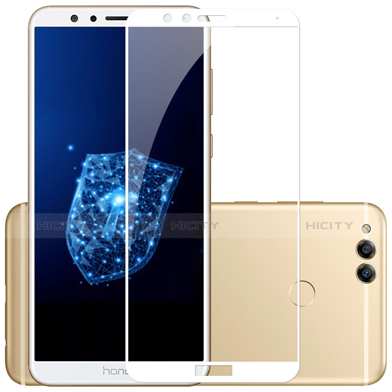 Pellicola in Vetro Temperato Protettiva Integrale Proteggi Schermo Film F03 per Huawei Honor 7X Bianco