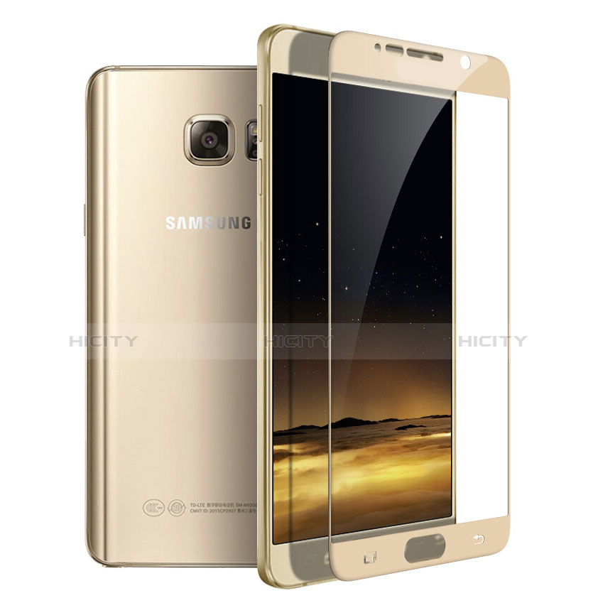 Pellicola in Vetro Temperato Protettiva Integrale Proteggi Schermo Film F03 per Samsung Galaxy Note 5 N9200 N920 N920F Oro