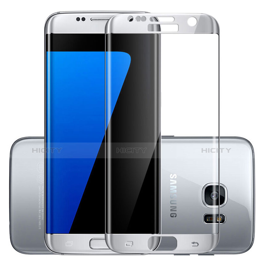 Pellicola in Vetro Temperato Protettiva Integrale Proteggi Schermo Film F03 per Samsung Galaxy S7 Edge G935F Argento