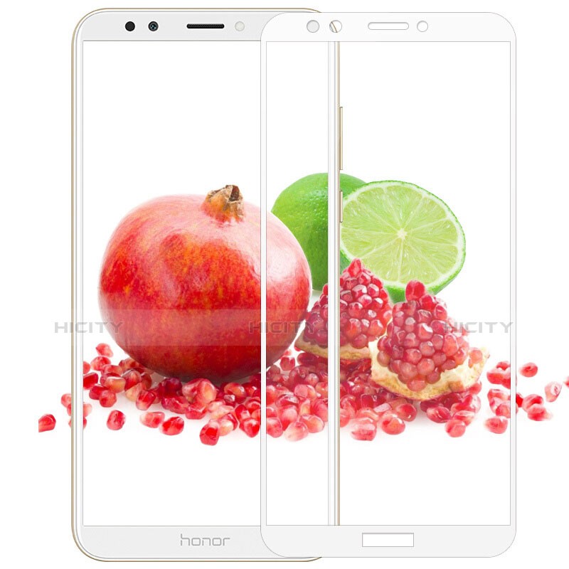 Pellicola in Vetro Temperato Protettiva Integrale Proteggi Schermo Film F04 per Huawei Y7 (2018) Bianco