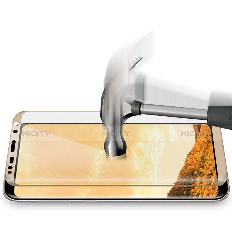 Pellicola in Vetro Temperato Protettiva Integrale Proteggi Schermo Film F06 per Samsung Galaxy S8 Oro