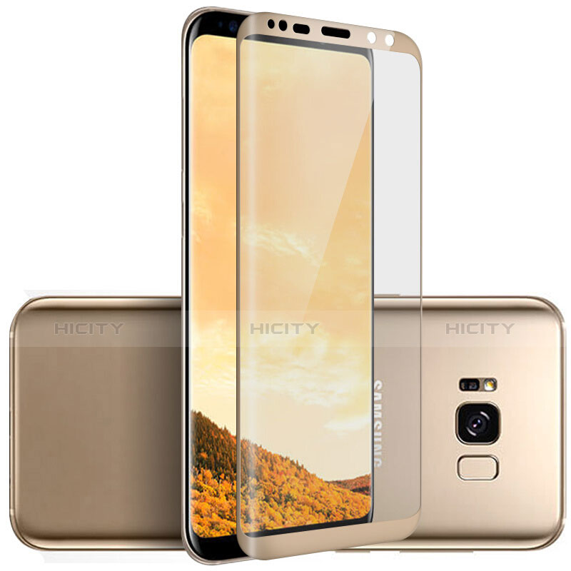 Pellicola in Vetro Temperato Protettiva Integrale Proteggi Schermo Film F06 per Samsung Galaxy S8 Plus Oro