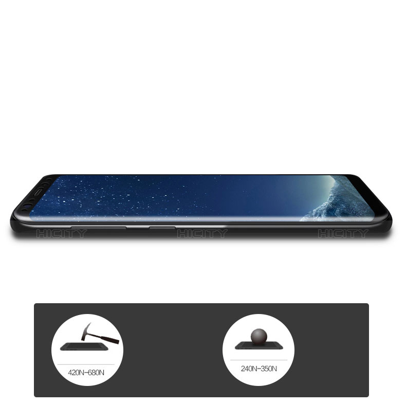 Pellicola in Vetro Temperato Protettiva Integrale Proteggi Schermo Film F06 per Samsung Galaxy S9 Nero