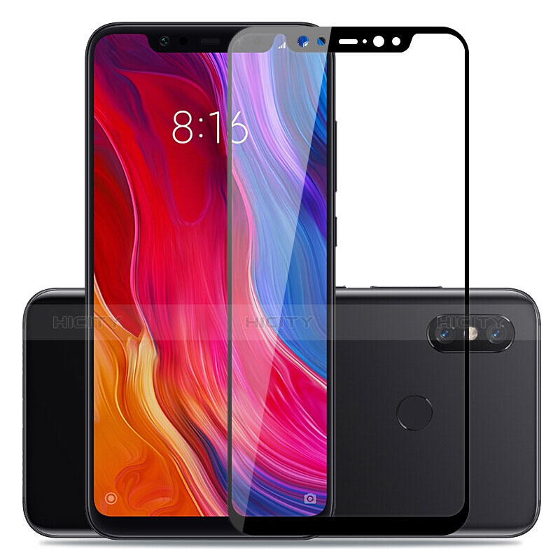 Pellicola in Vetro Temperato Protettiva Integrale Proteggi Schermo Film F06 per Xiaomi Mi 8 Nero