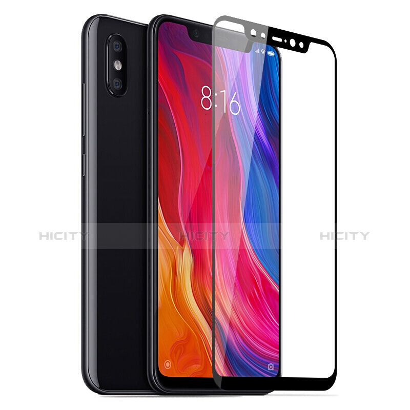 Pellicola in Vetro Temperato Protettiva Integrale Proteggi Schermo Film F06 per Xiaomi Mi 8 Nero