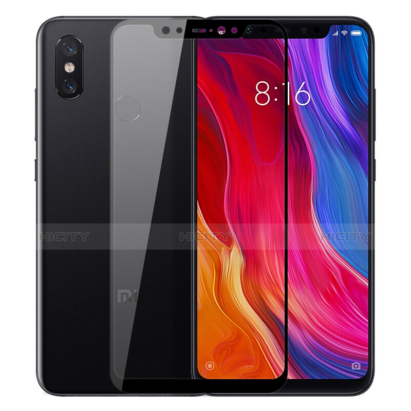 Pellicola in Vetro Temperato Protettiva Integrale Proteggi Schermo Film F06 per Xiaomi Mi 8 Nero