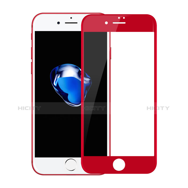 Pellicola in Vetro Temperato Protettiva Integrale Proteggi Schermo Film F19 per Apple iPhone 8 Plus Rosso