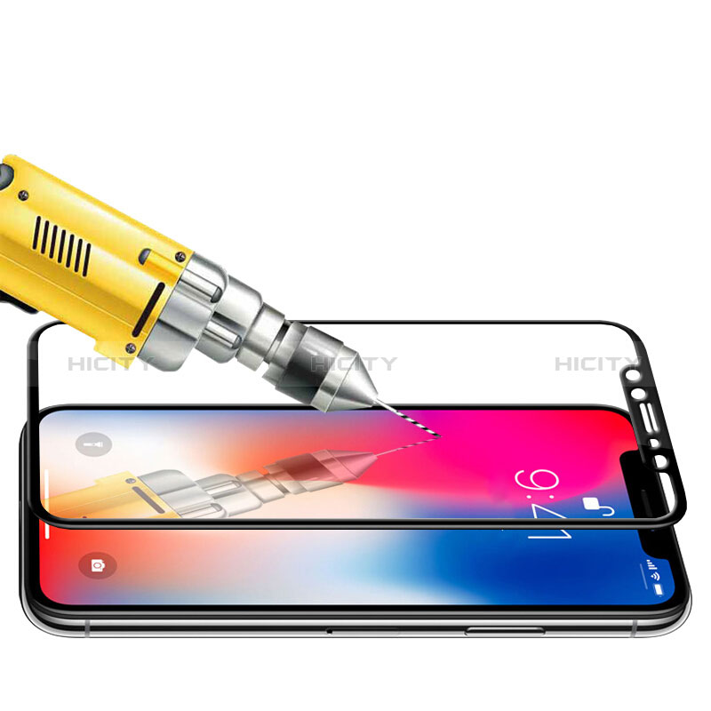 Pellicola in Vetro Temperato Protettiva Integrale Proteggi Schermo Film F23 per Apple iPhone X Nero