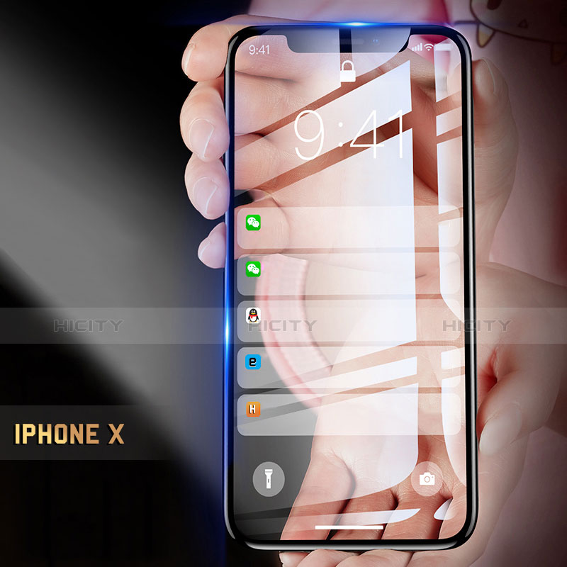 Pellicola in Vetro Temperato Protettiva Integrale Proteggi Schermo Film F31 per Apple iPhone Xs Nero