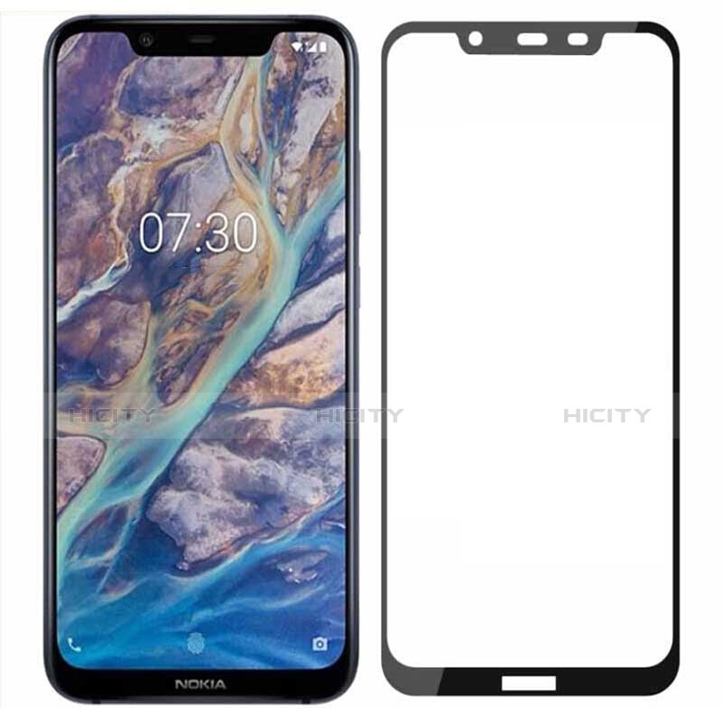 Pellicola in Vetro Temperato Protettiva Integrale Proteggi Schermo Film per Nokia 7.1 Plus Nero