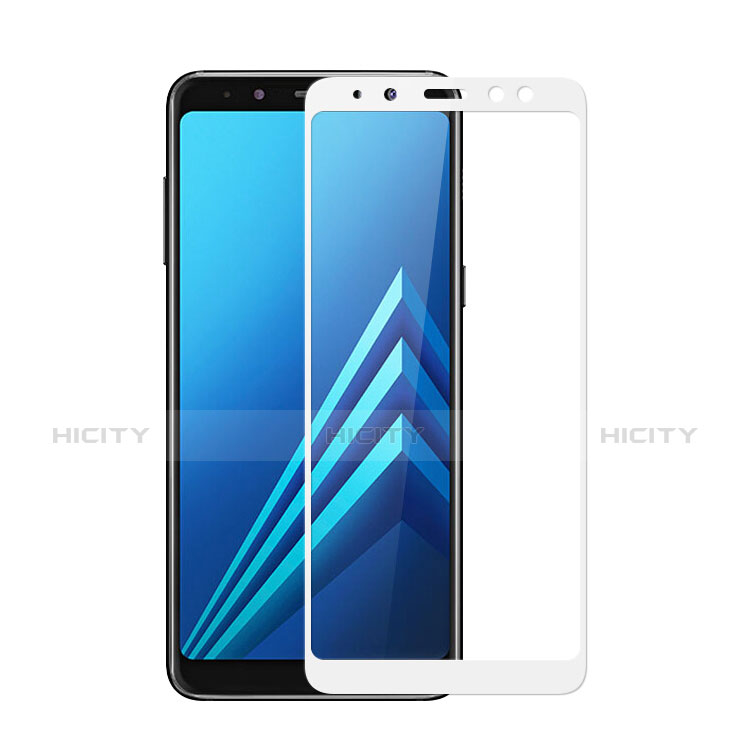 Pellicola in Vetro Temperato Protettiva Integrale Proteggi Schermo Film per Samsung Galaxy A8 (2018) A530F Bianco