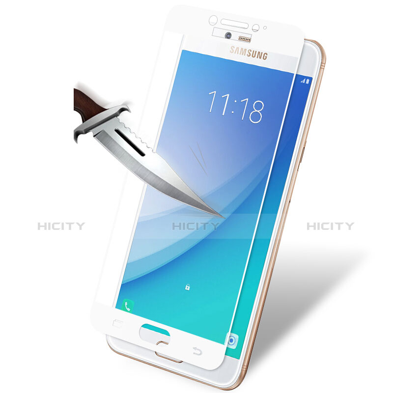 Pellicola in Vetro Temperato Protettiva Integrale Proteggi Schermo Film per Samsung Galaxy C7 Pro C7010 Bianco