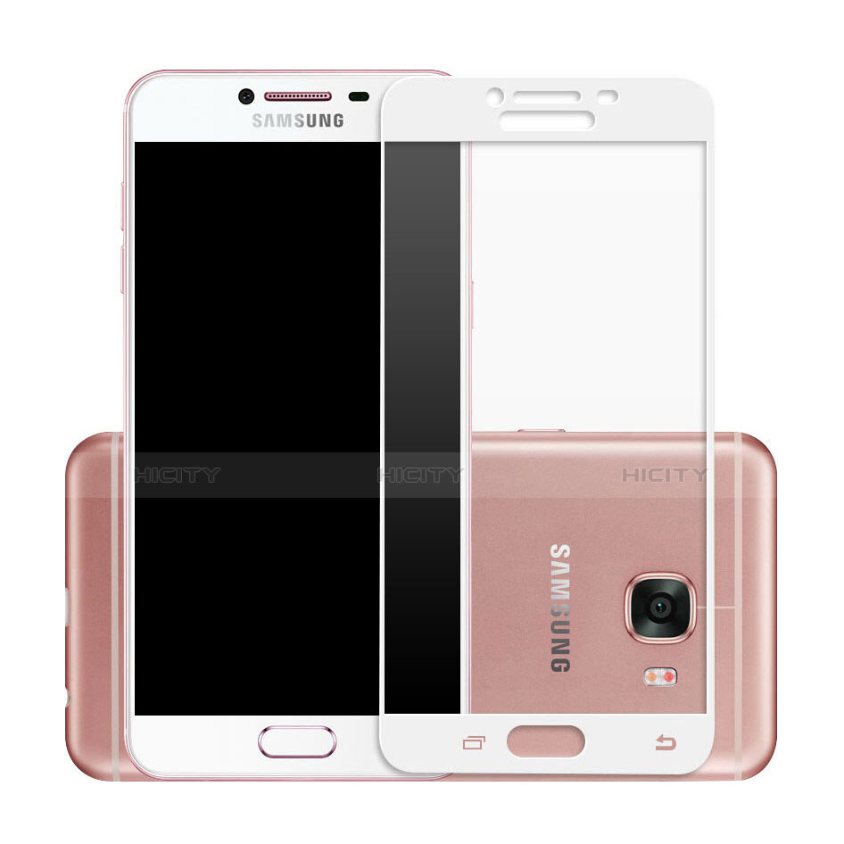 Pellicola in Vetro Temperato Protettiva Integrale Proteggi Schermo Film per Samsung Galaxy C7 SM-C7000 Bianco