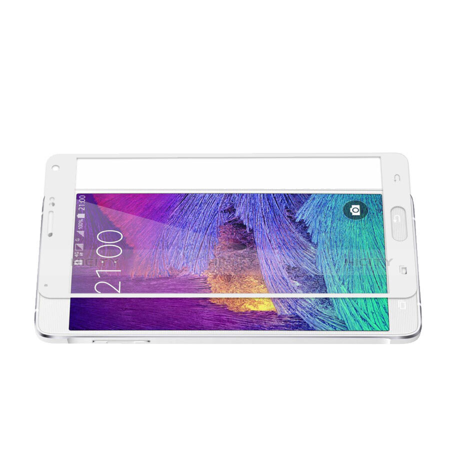 Pellicola in Vetro Temperato Protettiva Integrale Proteggi Schermo Film per Samsung Galaxy Note 4 SM-N910F Bianco