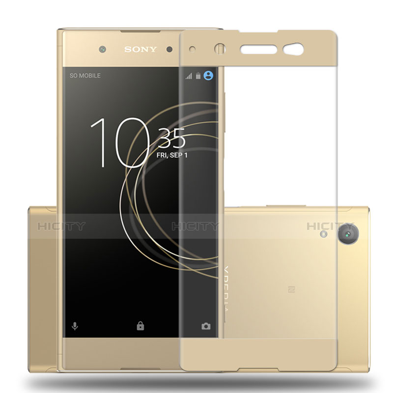 Pellicola in Vetro Temperato Protettiva Integrale Proteggi Schermo Film per Sony Xperia XA1 Plus Oro