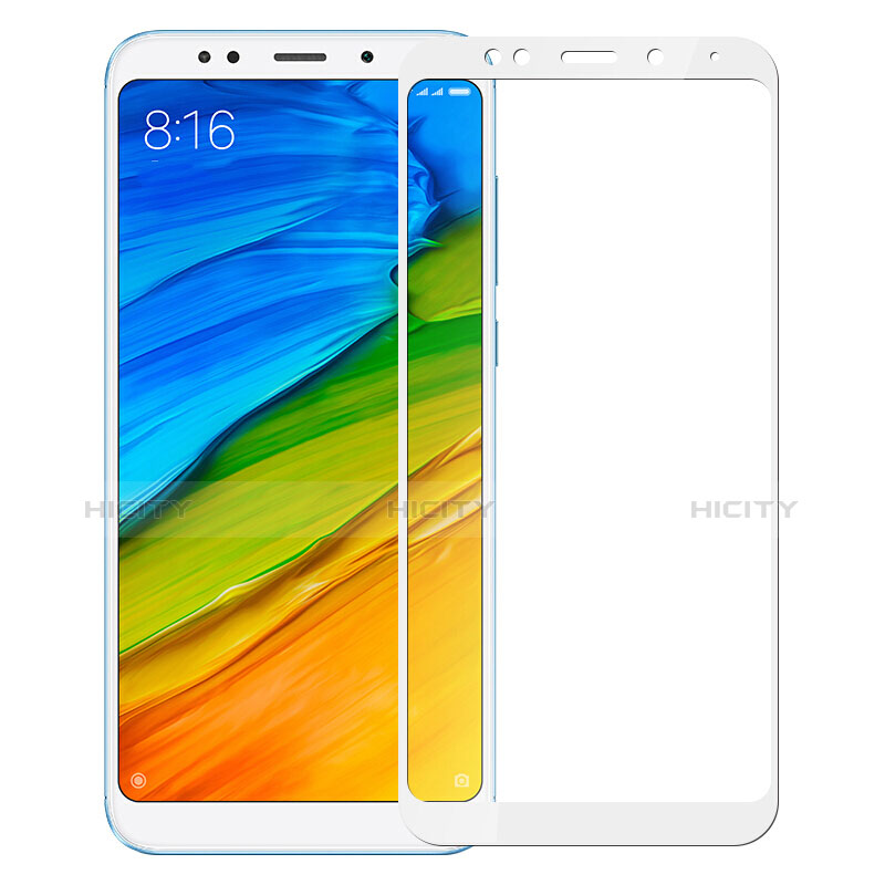 Pellicola in Vetro Temperato Protettiva Integrale Proteggi Schermo Film per Xiaomi Redmi 5 Plus Bianco