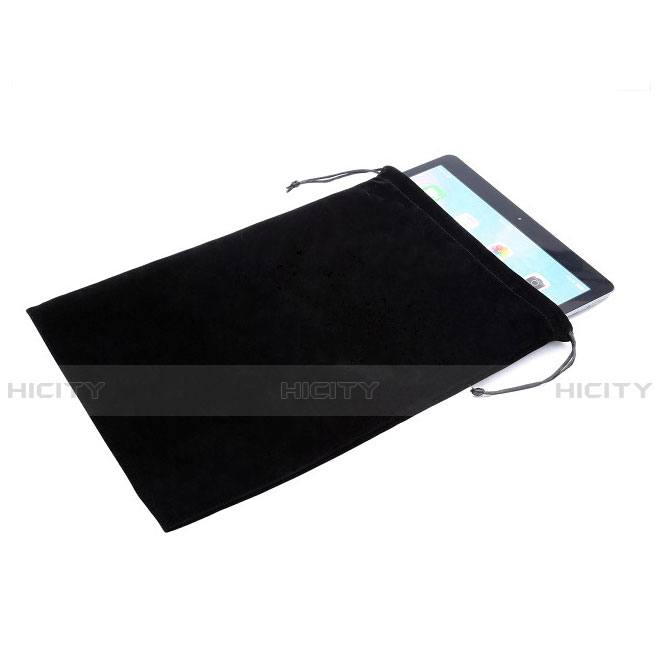 Sacchetto in Velluto Custodia Marsupio Tasca per Samsung Galaxy Note 10.1 2014 SM-P600 Nero