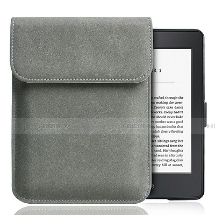 Sacchetto in Velluto Custodia Marsupio Tasca S01 per Amazon Kindle Paperwhite 6 inch Grigio