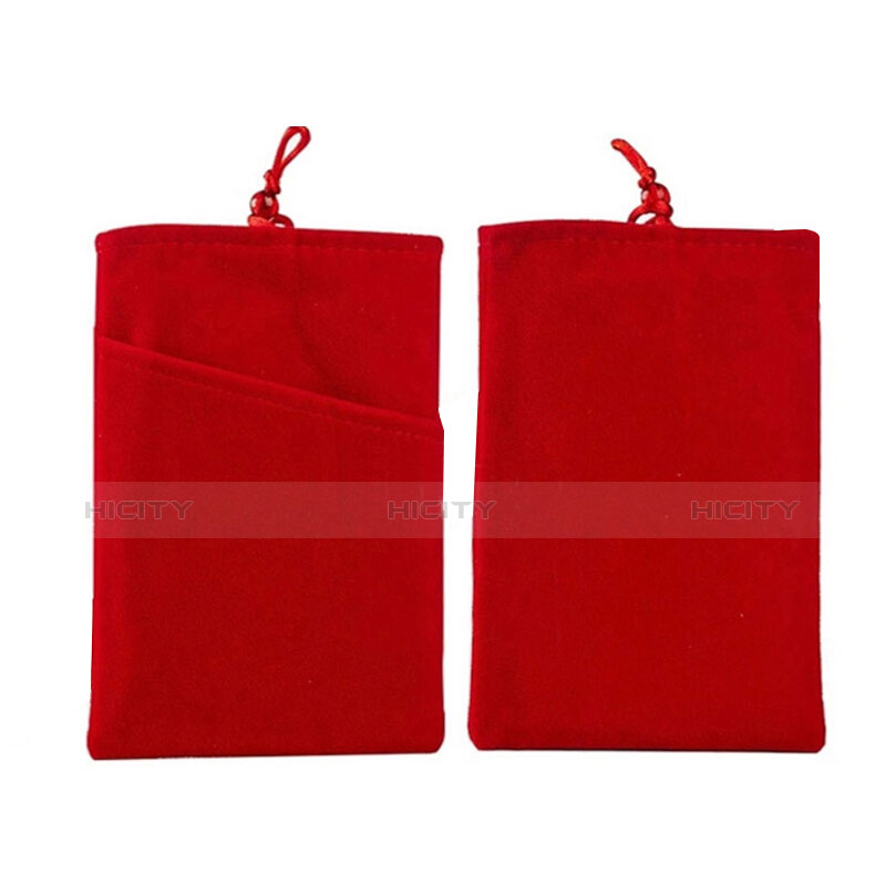 Sacchetto in Velluto Custodia Marsupio Universale T01 Rosso