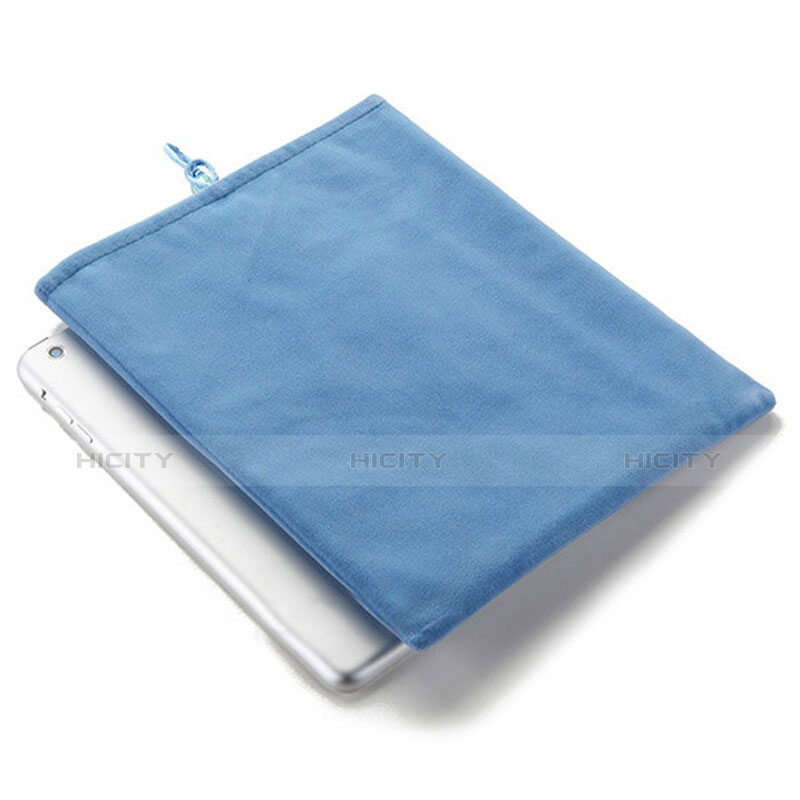 Sacchetto in Velluto Custodia Tasca Marsupio per Apple iPad 3 Cielo Blu