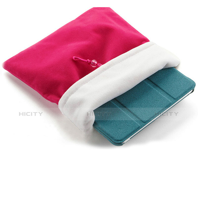 Sacchetto in Velluto Custodia Tasca Marsupio per Apple iPad Mini 4 Rosa Caldo