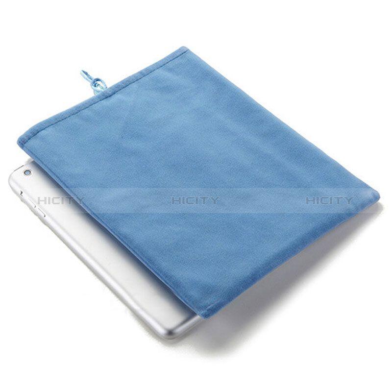 Sacchetto in Velluto Custodia Tasca Marsupio per Apple New iPad 9.7 (2017) Cielo Blu