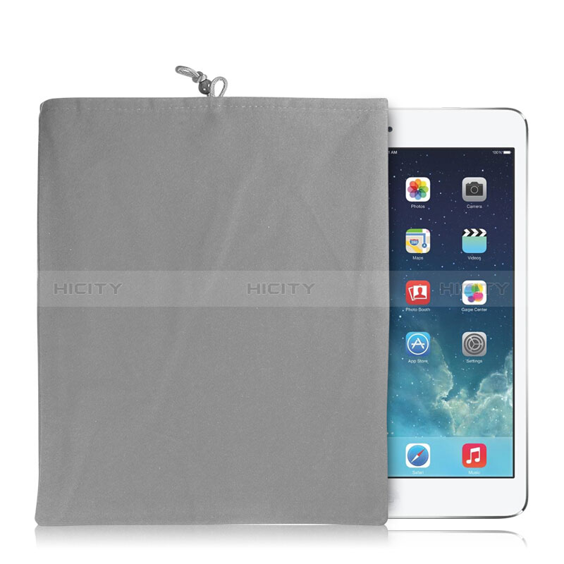 Sacchetto in Velluto Custodia Tasca Marsupio per Apple New iPad 9.7 (2017) Grigio