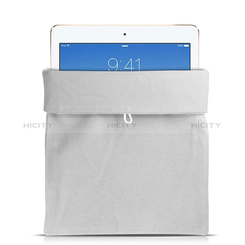 Sacchetto in Velluto Custodia Tasca Marsupio per Apple New iPad 9.7 (2018) Bianco