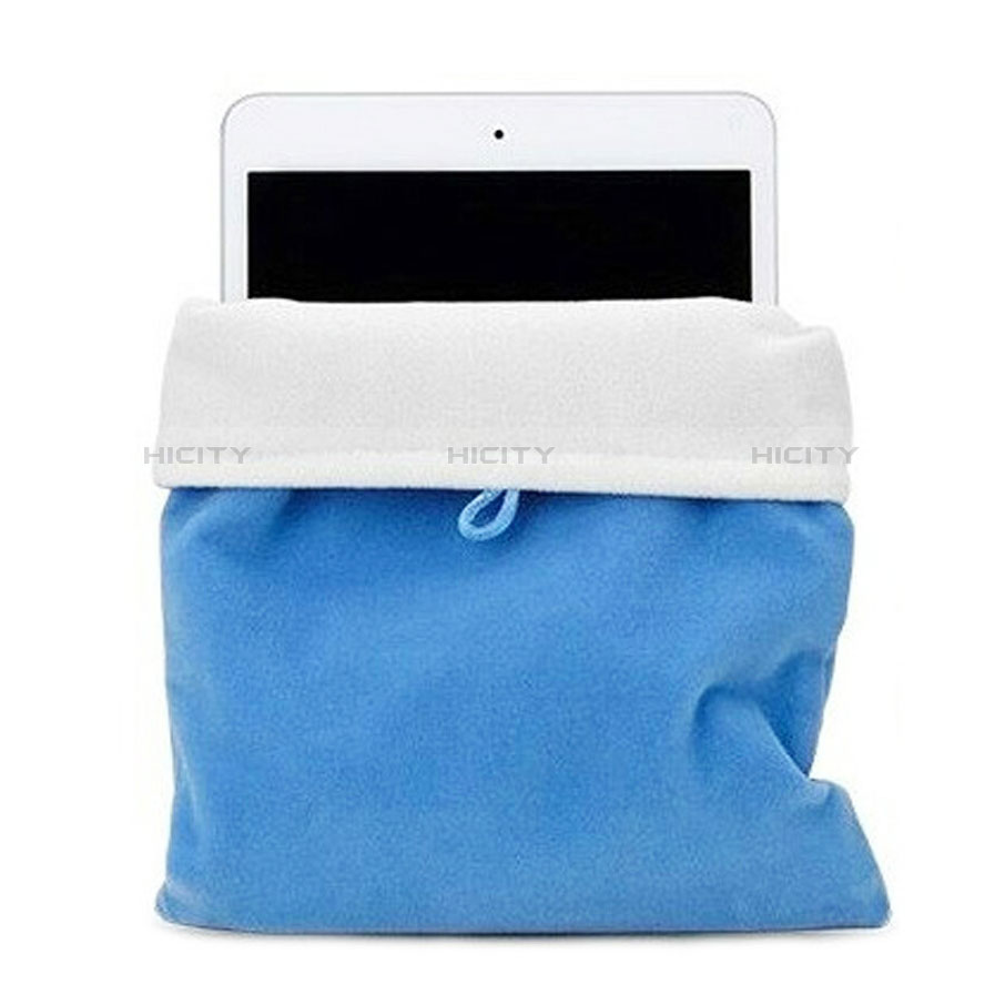 Sacchetto in Velluto Custodia Tasca Marsupio per Apple New iPad 9.7 (2018) Cielo Blu