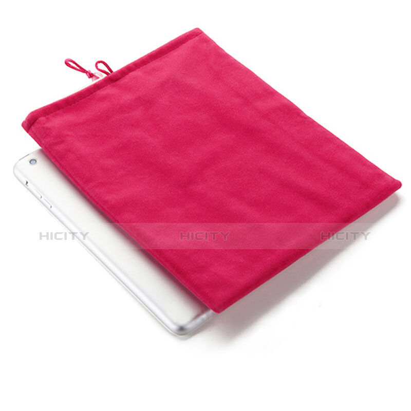 Sacchetto in Velluto Custodia Tasca Marsupio per Samsung Galaxy Tab A 9.7 T550 T555 Rosa Caldo