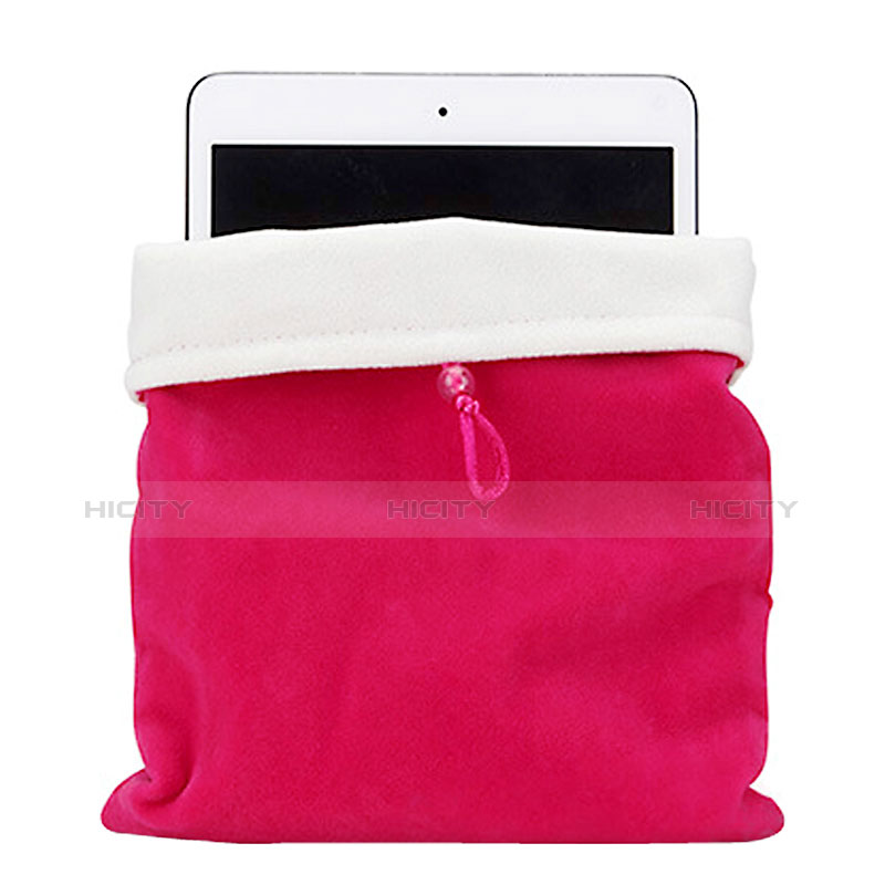 Sacchetto in Velluto Custodia Tasca Marsupio per Samsung Galaxy Tab S6 Lite 4G 10.4 SM-P615 Rosa Caldo