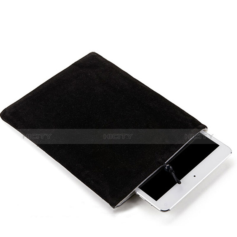 Sacchetto in Velluto Custodia Tasca Marsupio per Samsung Galaxy Tab S7 Plus 5G 12.4 SM-T976 Nero
