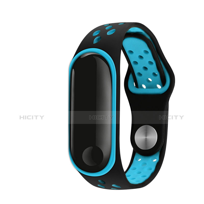 Silicone Cinturino Braccialetto Acciaio per Xiaomi Mi Band 3 Cielo Blu