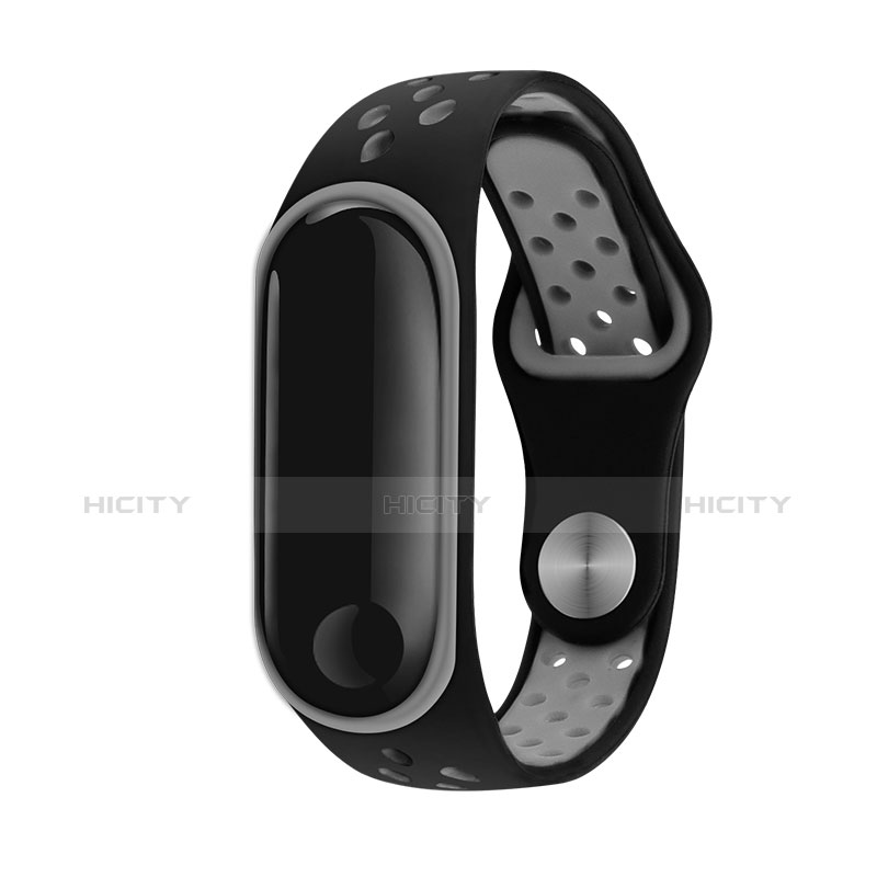 Silicone Cinturino Braccialetto Acciaio per Xiaomi Mi Band 3 Grigio