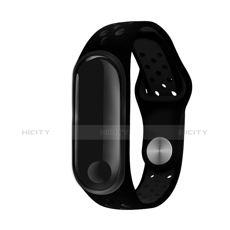 Silicone Cinturino Braccialetto Acciaio per Xiaomi Mi Band 3 Nero