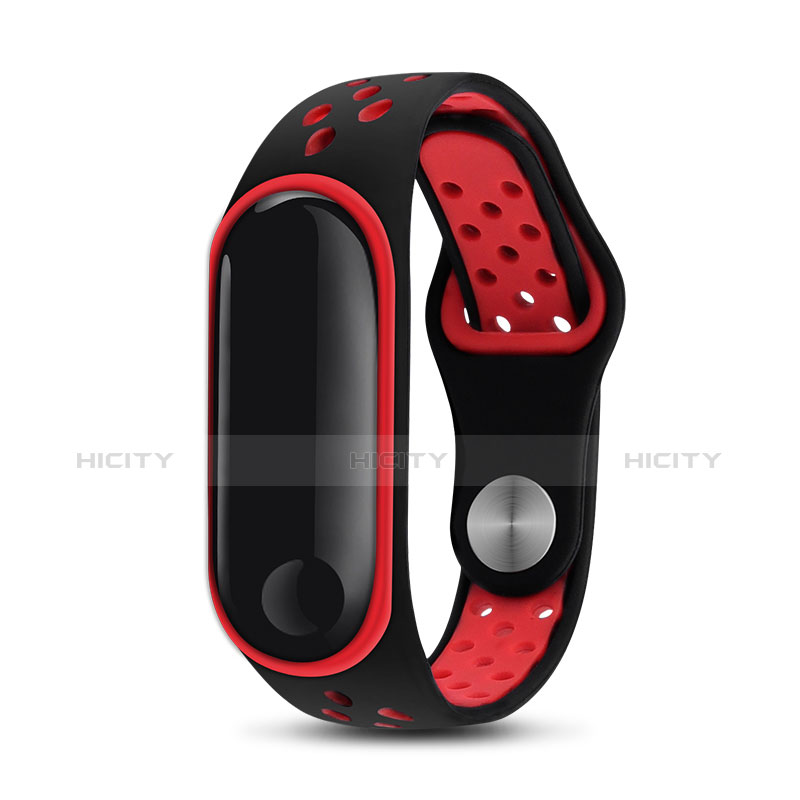 Silicone Cinturino Braccialetto Acciaio per Xiaomi Mi Band 3 Rosso