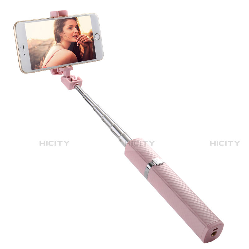 Sostegnotile Bluetooth Selfie Stick Tripode Allungabile Bastone Selfie Universale T19 Rosa