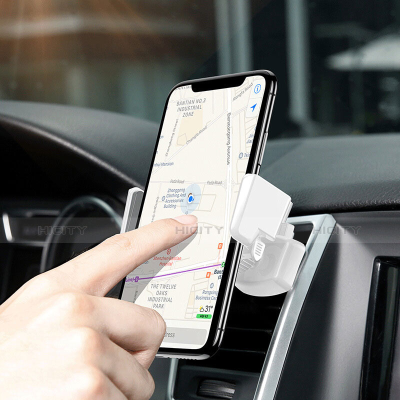 Supporto Cellulare Da Auto Bocchette Aria Universale A05 Bianco