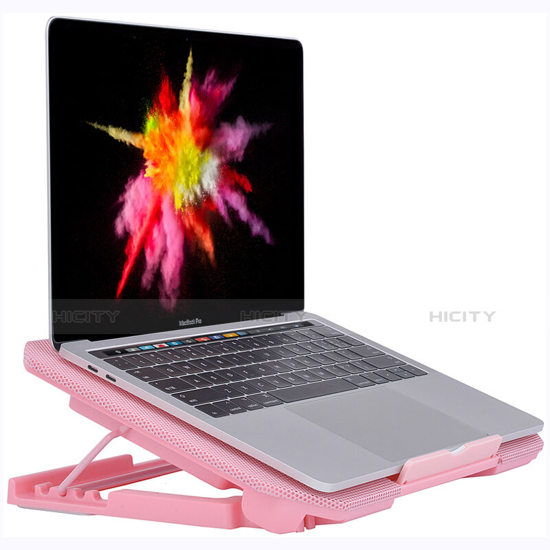 Supporto per Latpop Sostegnotile Notebook Ventola Raffreddamiento Stand USB Dissipatore Da 9 a 16 Pollici Universale M16 per Apple MacBook 12 pollici Rosa