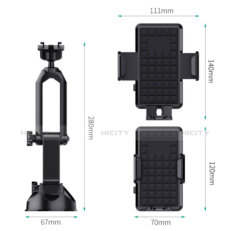 Supporto Sostegno Cellulari Con Ventosa Da Auto Universale H17 Nero
