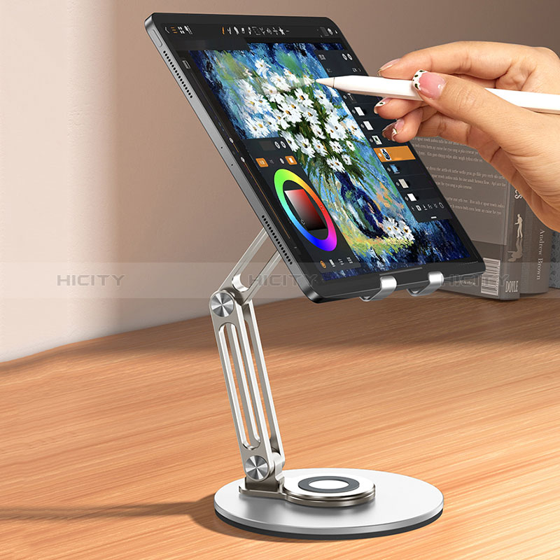 Supporto Tablet PC Flessibile Sostegno Tablet Universale D15 per Apple iPad Pro 12.9 (2022) Argento