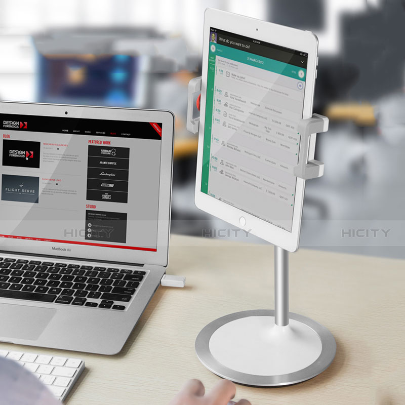 Supporto Tablet PC Flessibile Sostegno Tablet Universale K27 per Huawei MediaPad M3 Lite 10.1 BAH-W09 Bianco