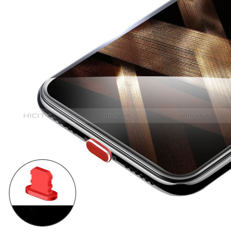 Tappi Antipolvere Anti-dust Lightning USB Jack Antipolvere H02 per Apple iPhone 13 Pro Max Rosso