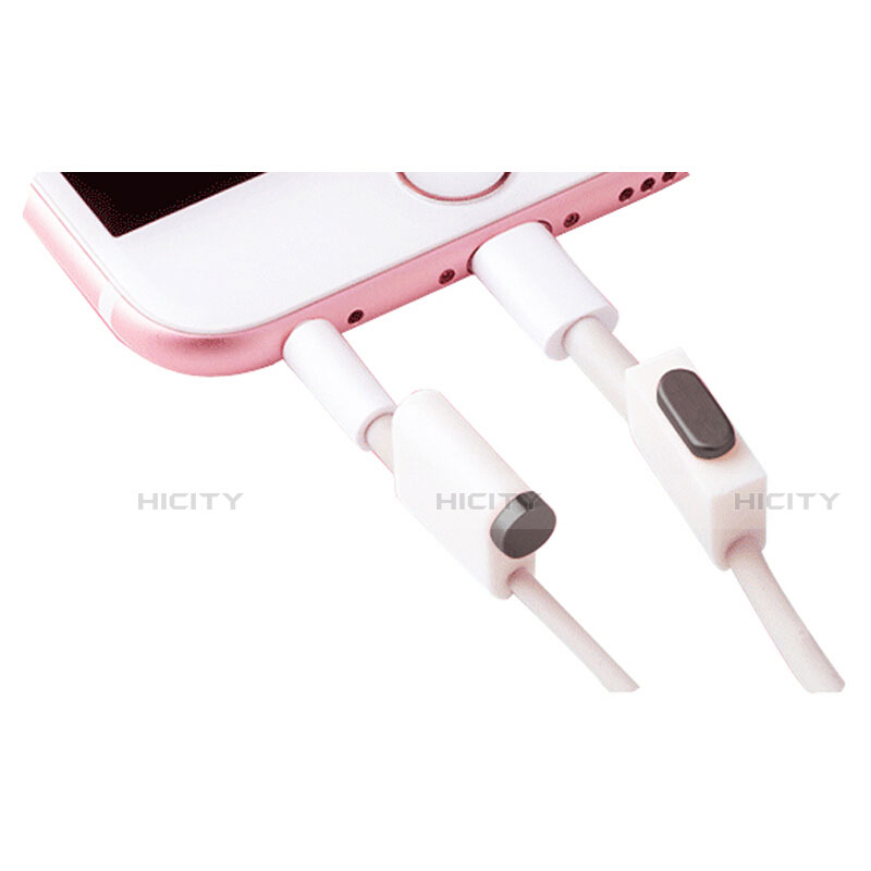 Tappi Antipolvere Anti-dust Lightning USB Jack Antipolvere J02 per Apple iPhone 12 Max Nero