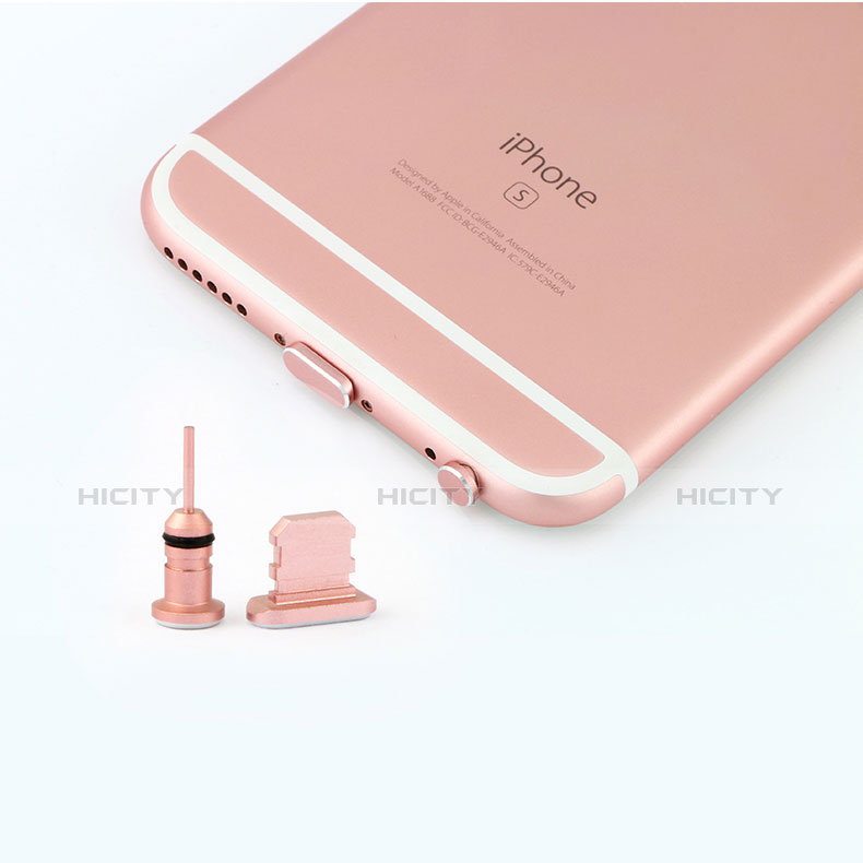 Tappi Antipolvere Anti-dust Lightning USB Jack Antipolvere J04 per Apple iPhone 6S Oro Rosa